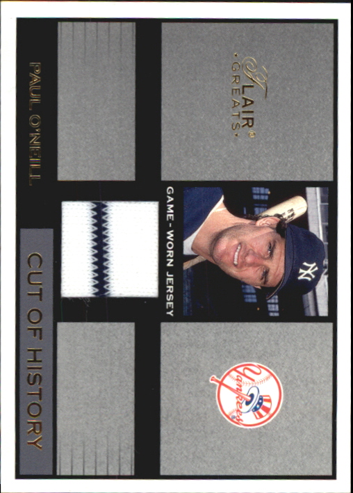 2003 Flair Greats Cut of History Game Used #19 Paul O'Neill Jsy