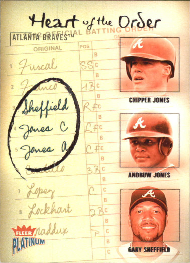 2003 Fleer Platinum Heart of the Order #14 Chipper/Andruw/Sheffield