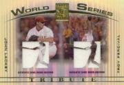 2003 Topps Tribute Contemporary World Series Double Relics #LP John Lackey Uni/Troy Percival Uni