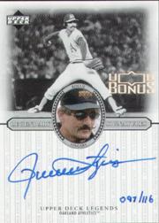 2003 Upper Deck UD Bonus #15 Rollie Fingers 00 LGD AU/116
