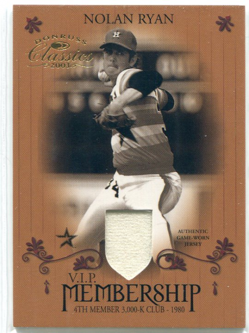 2003 Donruss Classics Membership VIP Memorabilia #6 Nolan Ryan Jsy/80