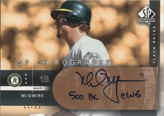 2003 SP Authentic Chirography Flashback Bronze #MA Mark McGwire/25