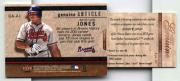 2003 Fleer Genuine Article Insider Game Jersey Tag #AJ Andruw Jones back image
