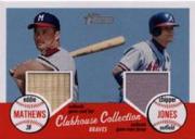 2003 Topps Heritage Clubhouse Collection Dual Relics #MJ Eddie Mathews Bat/Chipper Jones Uni