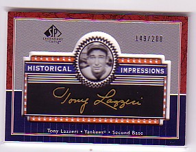2003 SP Legendary Cuts Historical Impressions Gold 200 #TL Tony Lazzeri