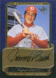 2003 SP Legendary Cuts Hall Marks Autographs Blue #JB Johnny Bench