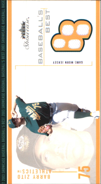 2003 Fleer Showcase Baseball's Best Game Jersey #BZ Barry Zito