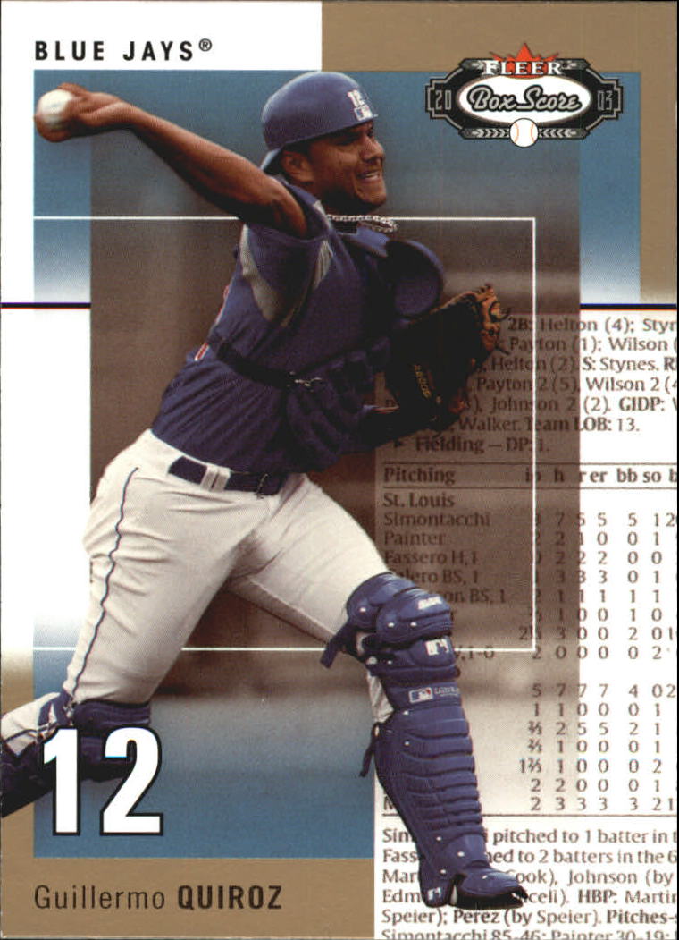 2003 Fleer Box Score #112 Guillermo Quiroz ROO RC