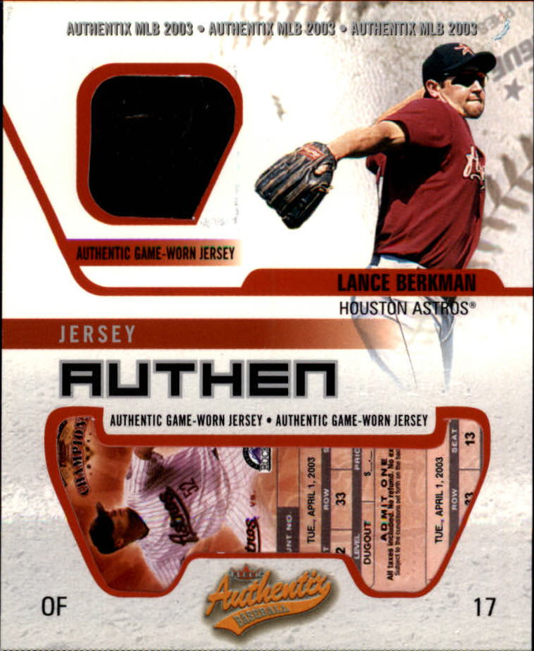 2003 Fleer Authentix Game Jersey #LB Lance Berkman
