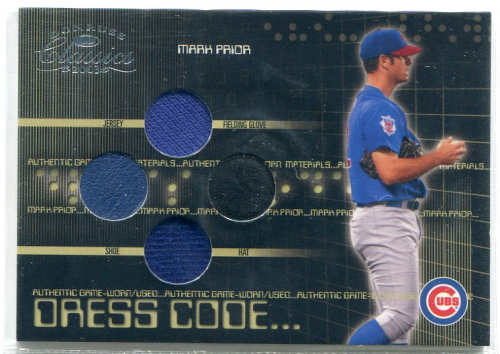 2003 Donruss Classics Dress Code #51 Mark Prior Quad/250