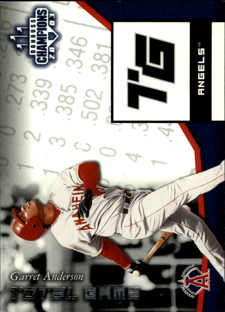 2003 Donruss Champions Total Game #4 Garret Anderson