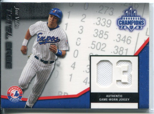 2003 Donruss Champions Total Game Materials #31 Jose Vidro Jsy/200