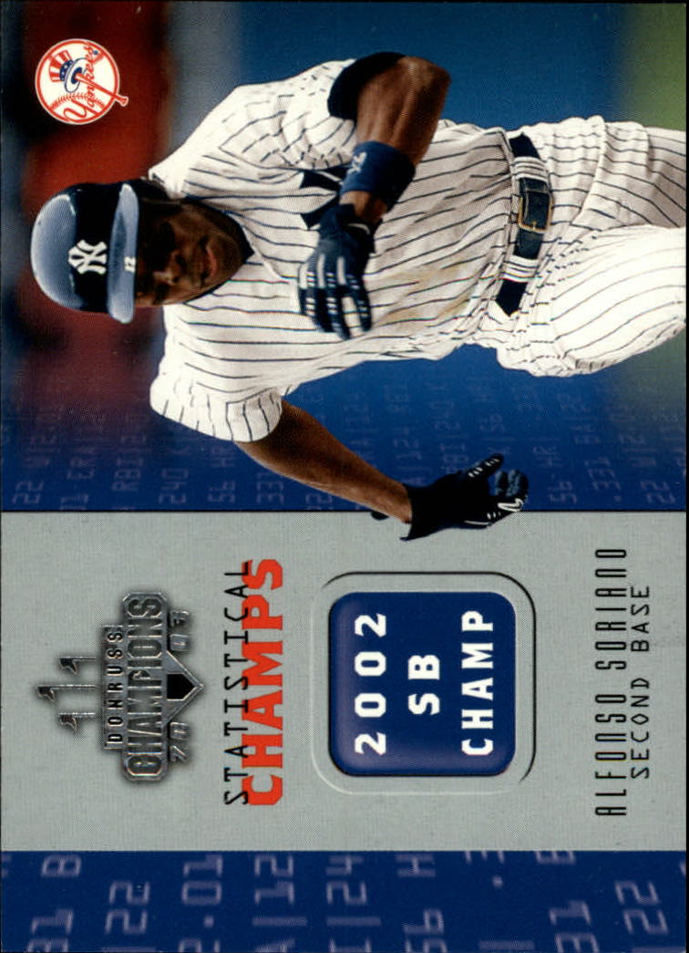 2003 Donruss Champions Statistical Champs #2 Alfonso Soriano