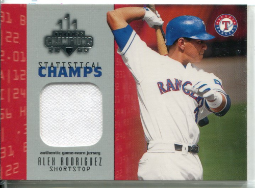 2003 Donruss Champions Statistical Champs Materials #1 Alex Rodriguez Jsy/250
