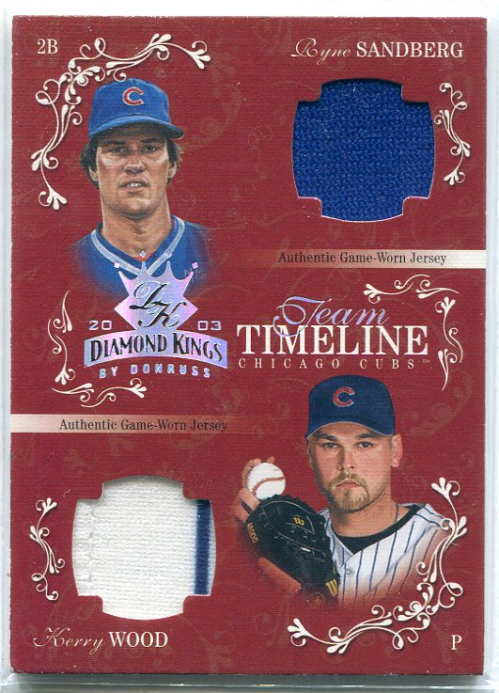 2003 Diamond Kings Team Timeline Jerseys #9 Ryne Sandberg/Kerry Wood