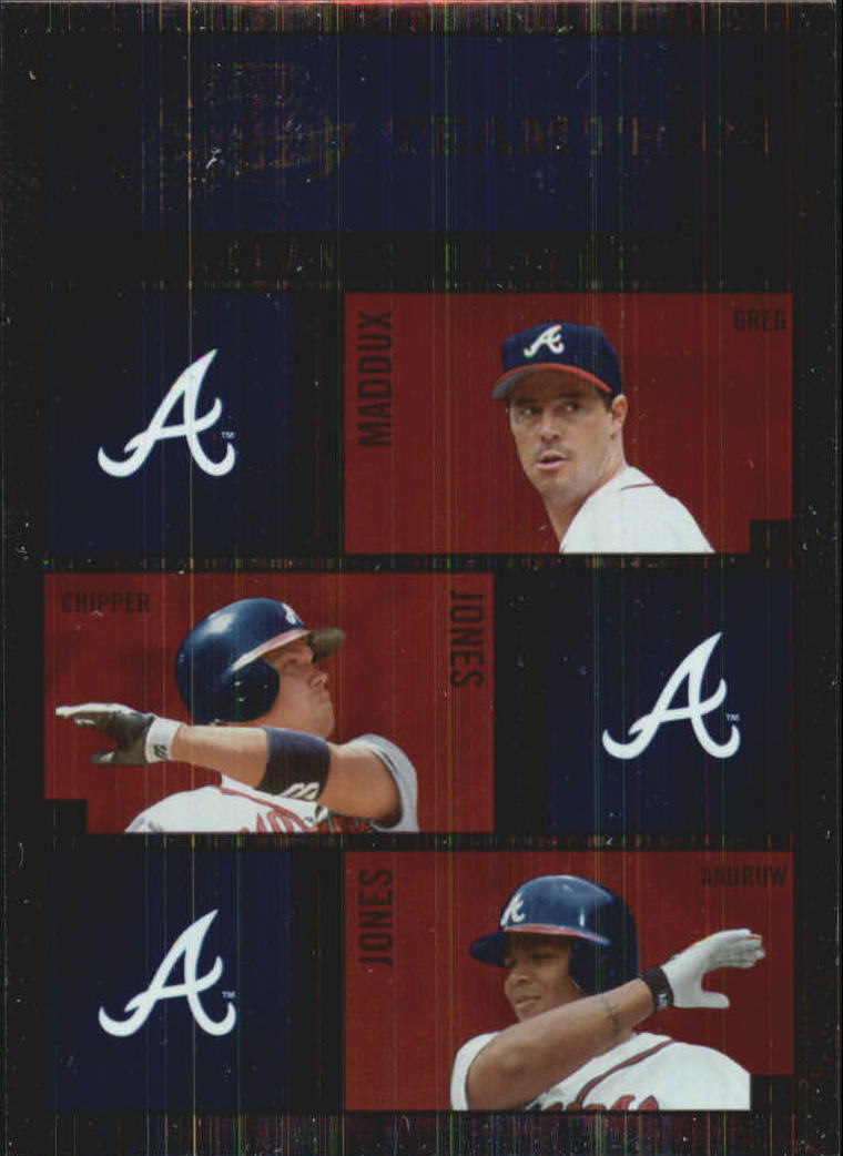2003 Absolute Memorabilia Team Trios #1 Maddux/Chipper/Andruw