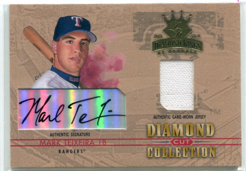 2004 Diamond Kings Diamond Cut Combos Signature #8 Mark Teixeira Jsy/10