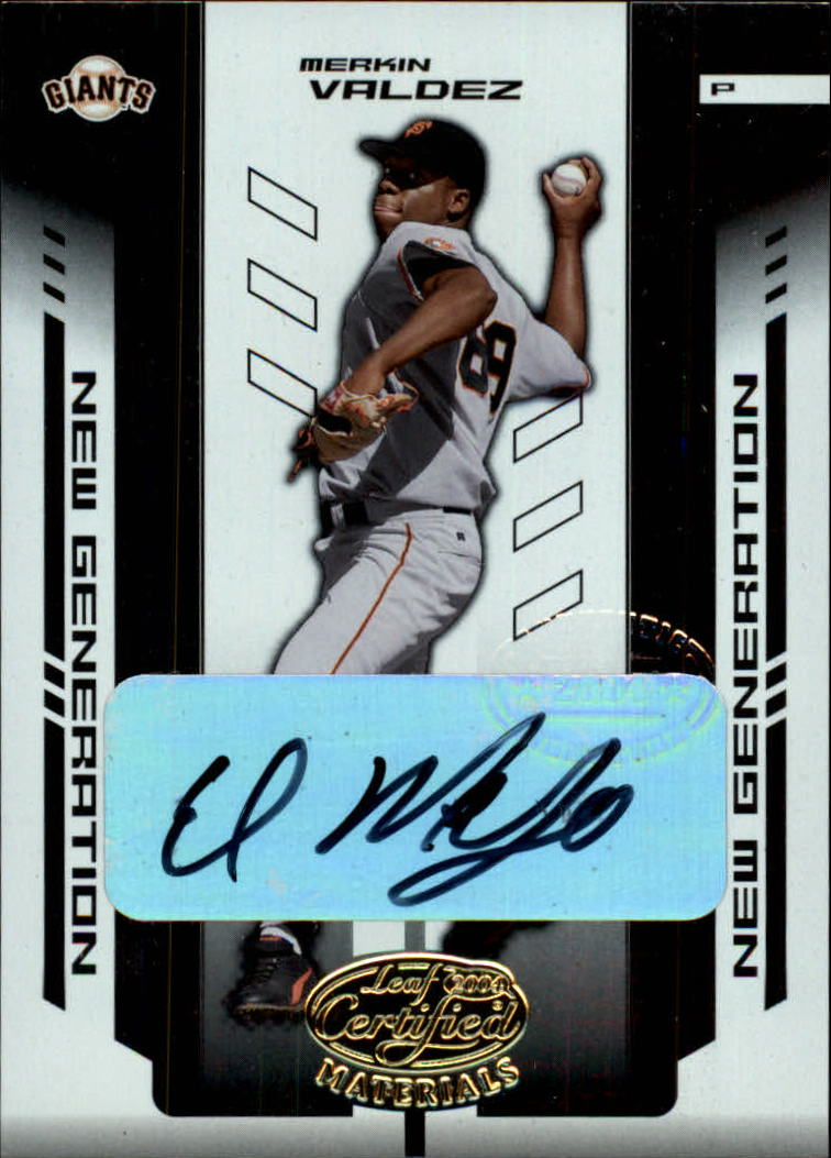 2004 Leaf Certified Materials #253 Merkin Valdez NG AU RC