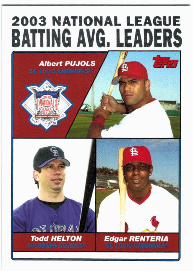 2004 Topps #343 Pujols/Helton/Renteria LL