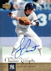 2004 UD Yankees Classics Scripts #6 Bucky Dent
