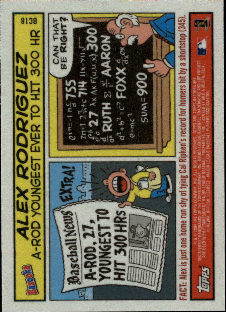 2004 Bazooka Comics #BC18 Alex Rodriguez