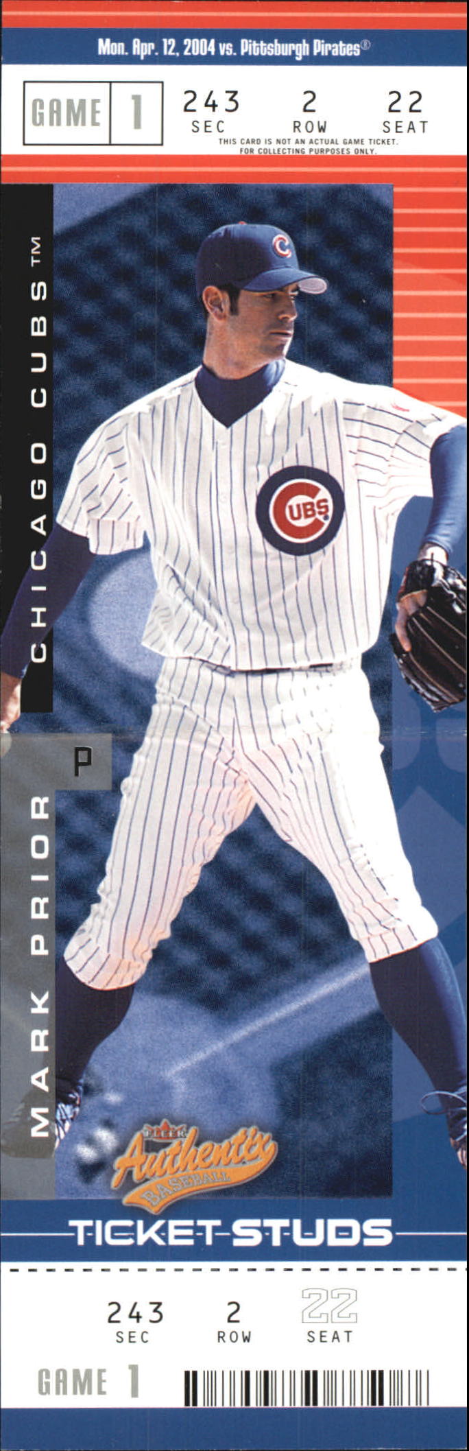 2004 Fleer Authentix Ticket Studs #4 Mark Prior