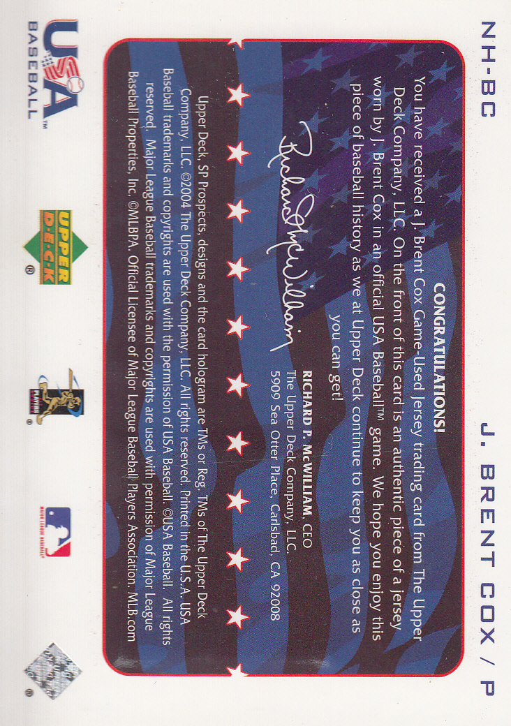 2004 SP Prospects National Honors USA Jersey #TT Troy Tulowitzki back image