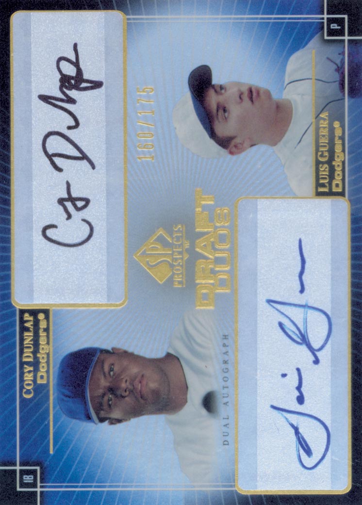 2004 SP Prospects Draft Duos Dual Autographs #DG Cory Dunlap/Luis Guerra