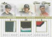 2004 Classic Clippings Jersey Rack Triple Gold Patch #BCP Rocco Baldelli/Miguel Cabrera/Albert Pujols