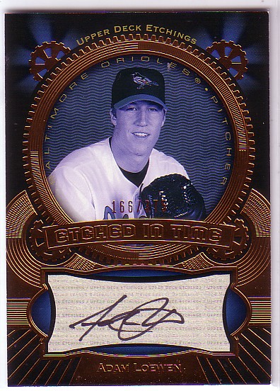 2004 Upper Deck Etchings Etched in Time Autograph Black #AL Adam Loewen/375