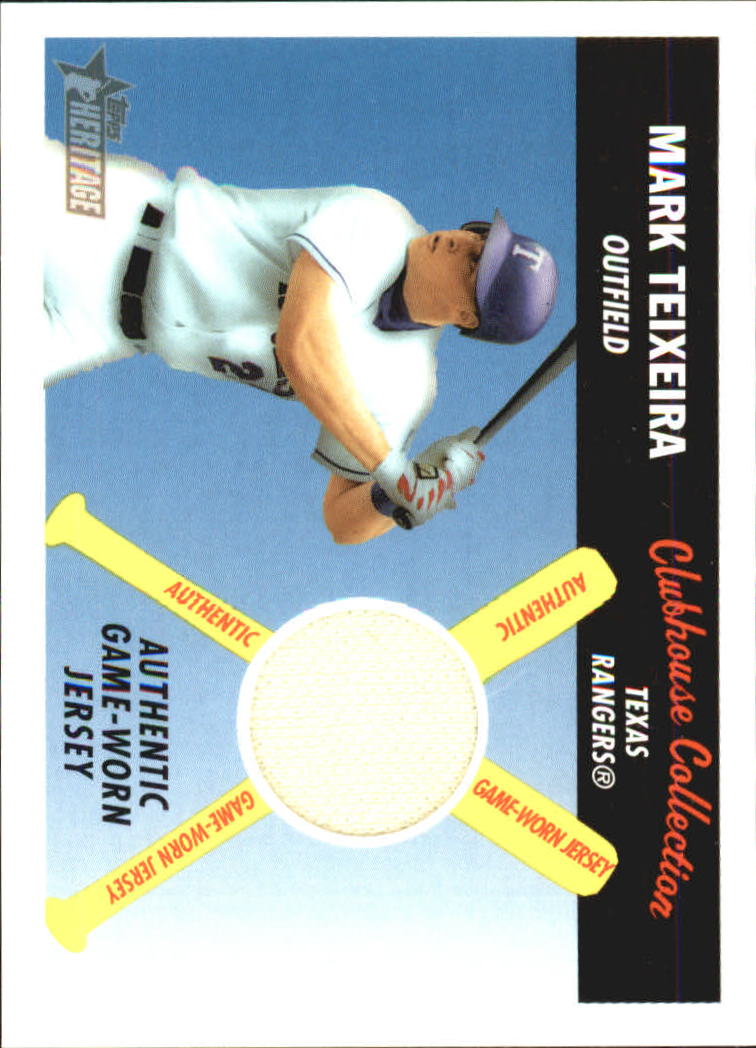 2004 Topps Heritage Clubhouse Collection Relics #MTE Mark Teixeira Jsy D