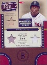 2004 Donruss World Series Playoff All-Stars Material 3 #4 David Ortiz Bat-Jsy-Jsy/100