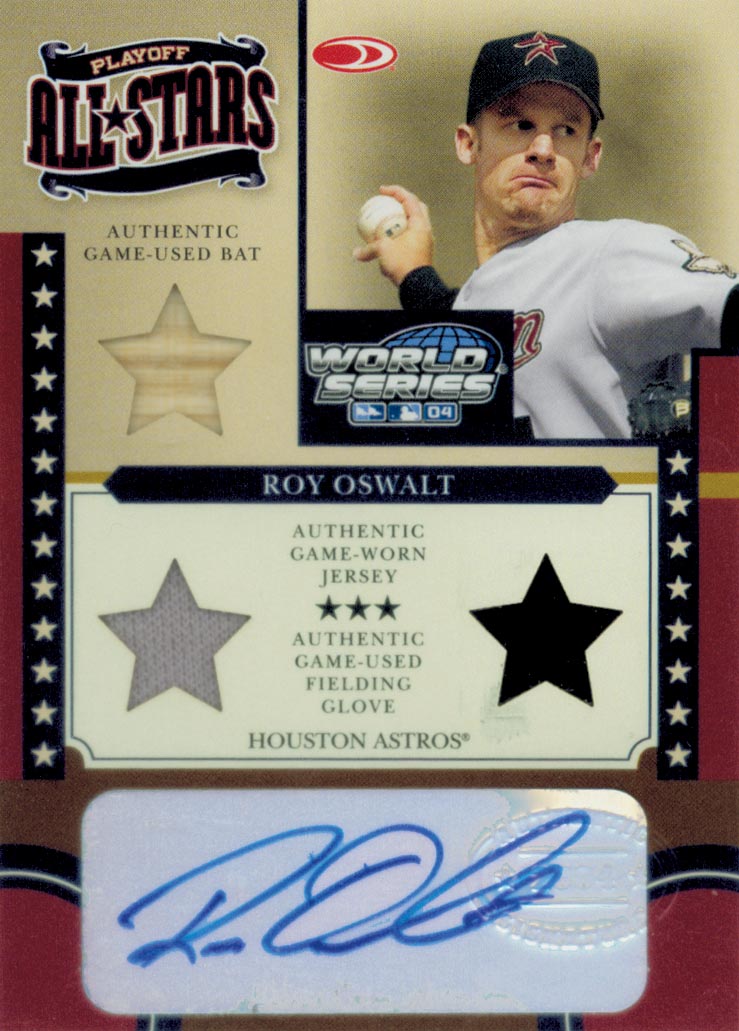 2004 Donruss World Series Playoff All-Stars Signature Material 2 #7 Roy Oswalt Bat-Jsy/100