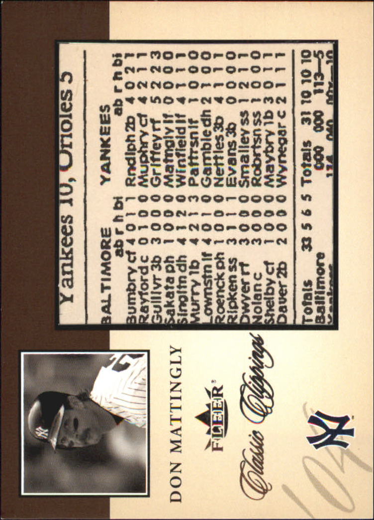 2004 Classic Clippings Inserts #4 Don Mattingly