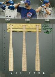 2004 Classic Clippings Bat Rack Triple Green #SLP Sammy Sosa/Derrek Lee/Mark Prior