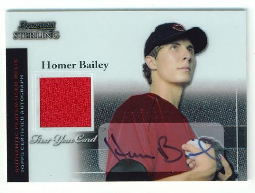 2004 Bowman Sterling #HB Homer Bailey AU Jsy RC
