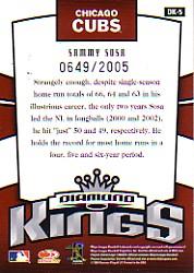 2005 Donruss Diamond Kings Inserts #5 Sammy Sosa back image