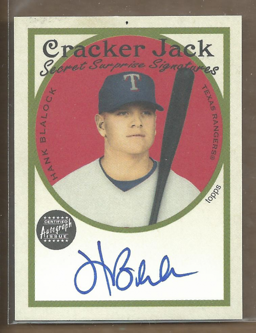 2005 Topps Cracker Jack Secret Surprise Mini Autographs #HB Hank Blalock D