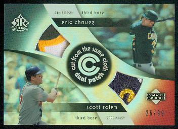 2005 Reflections Cut From the Same Cloth Dual Patch #CR Eric Chavez/Scott Rolen
