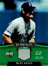 2005 UD Portraits Jersey Emerald #19 Wade Boggs