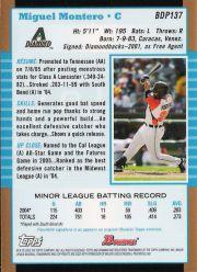 2005 Bowman Draft Gold #137 Miguel Montero FY back image