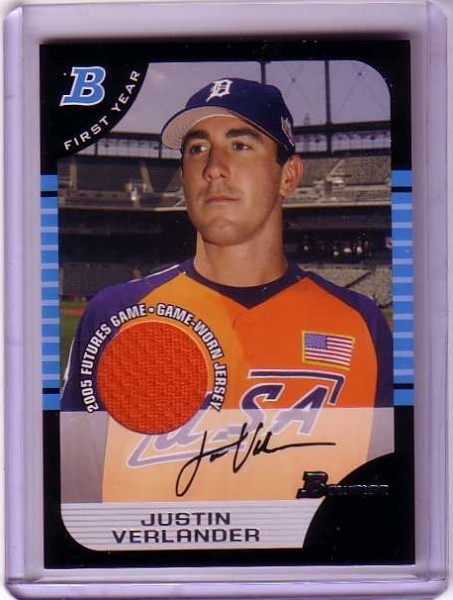 2005 Bowman Draft Futures Game Jersey Relics #129 Justin Verlander