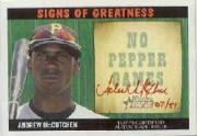 2005 Bowman Heritage Signs of Greatness Red Ink #AM Andrew McCutchen