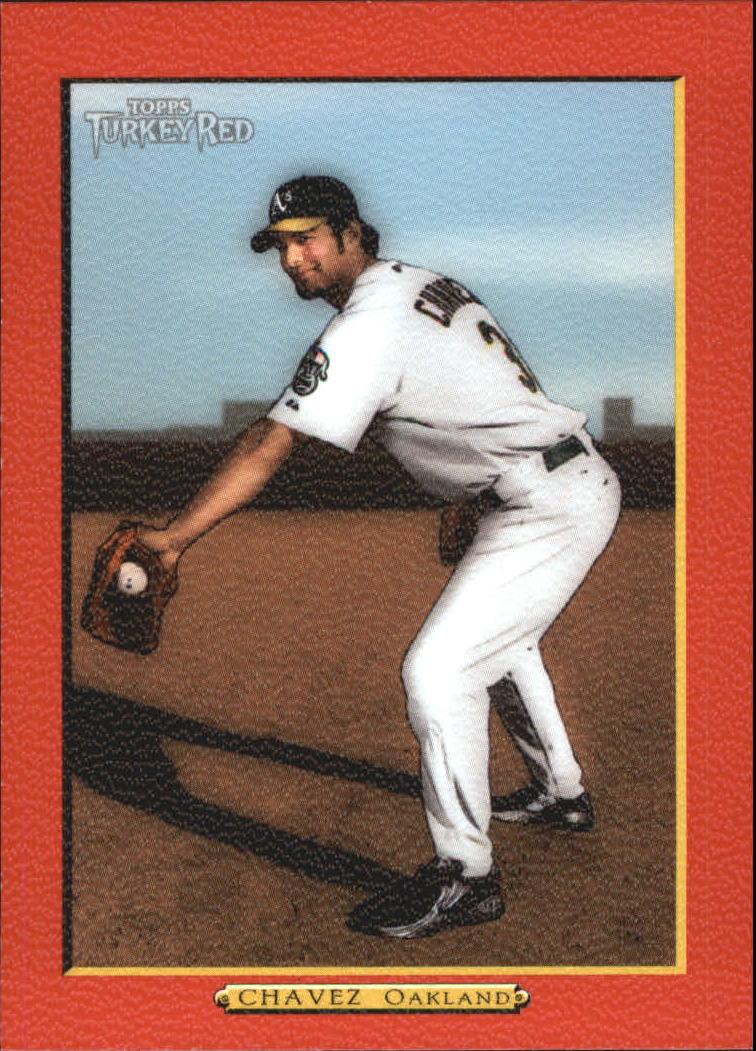 2005 Topps Turkey Red Red #83A Eric Chavez Blue Sky