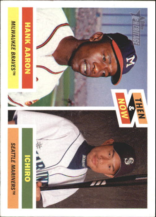 2005 Topps Heritage Then and Now #TN1 H.Aaron/I.Suzuki