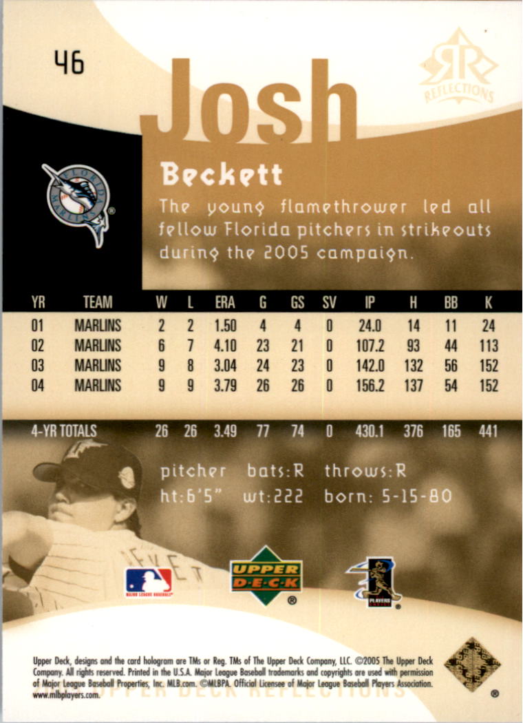 2005 Reflections #46 Josh Beckett back image