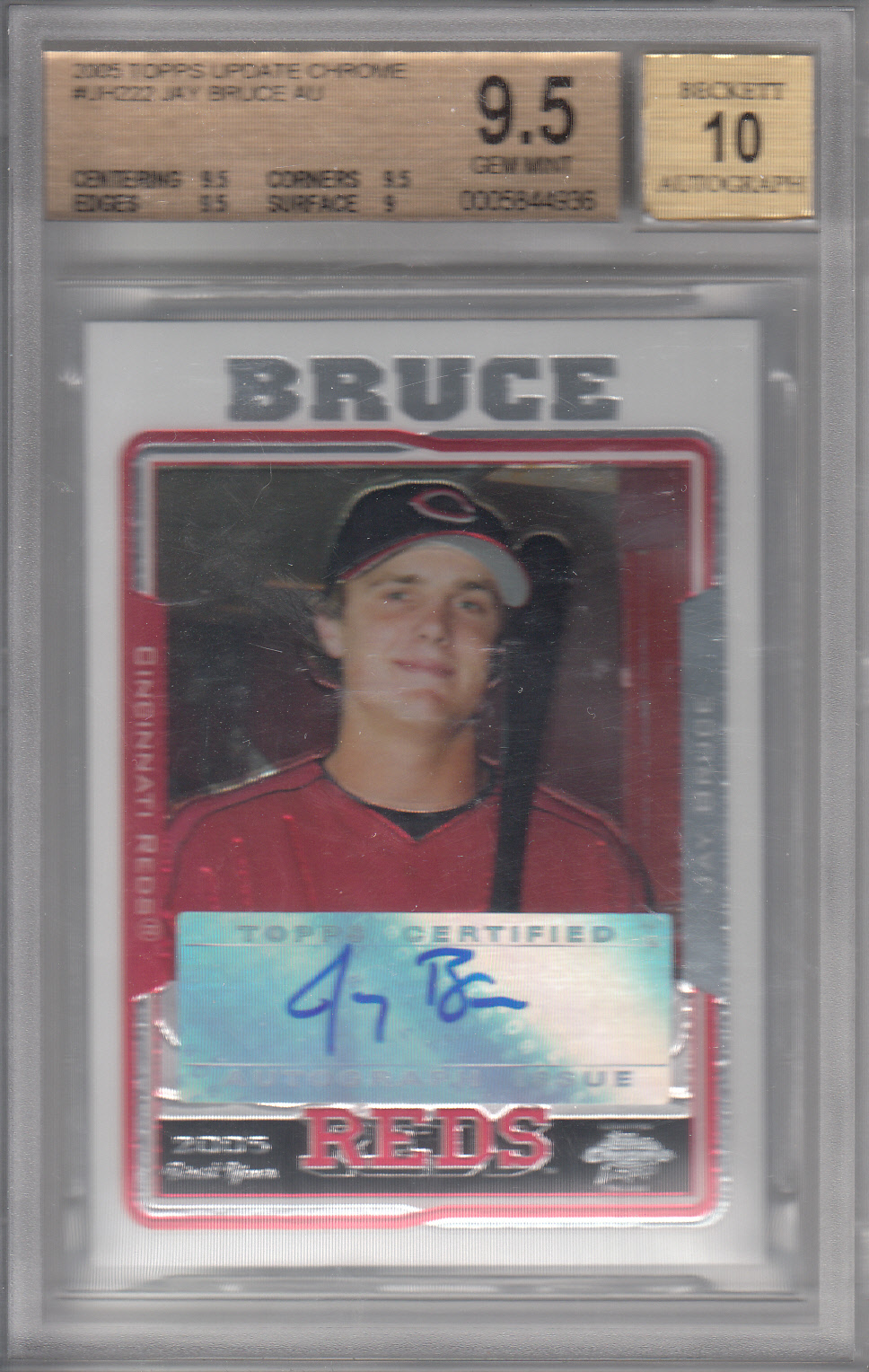2005 Topps Chrome Update #222 Jay Bruce FY AU A RC