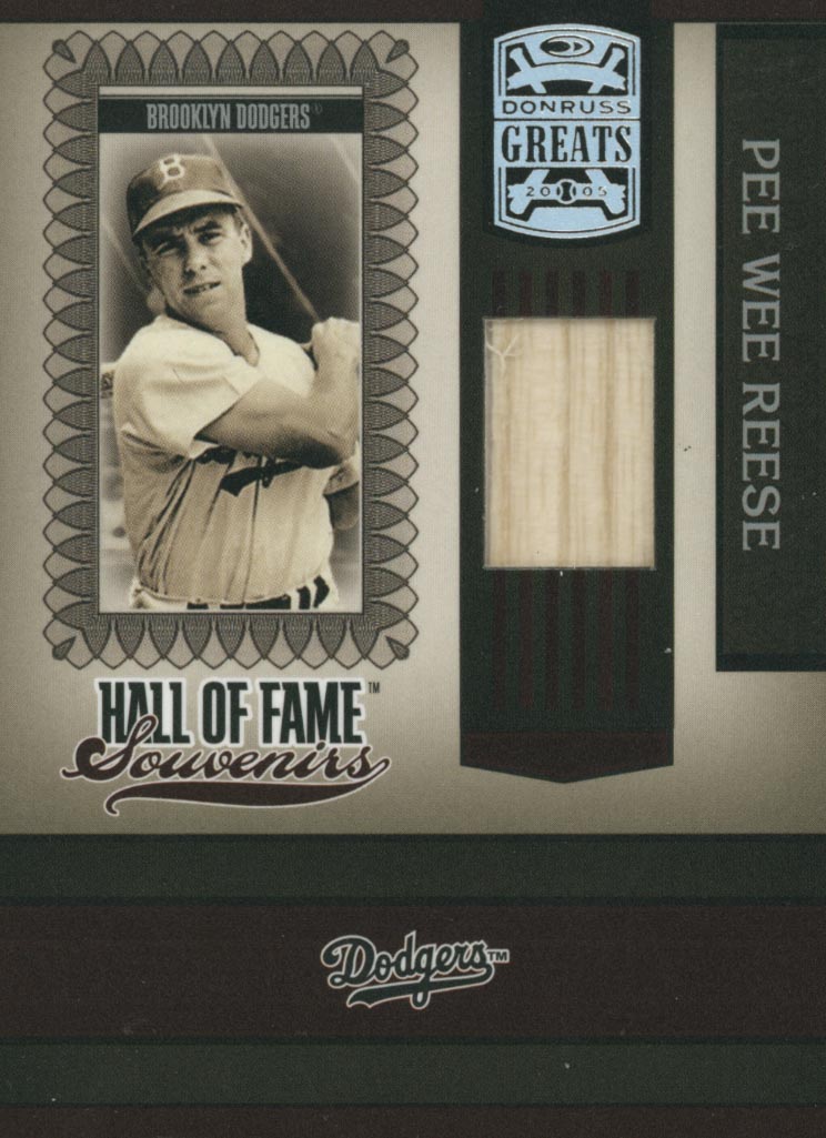 2005 Donruss Greats Hall of Fame Souvenirs Material Bat #8 Pee Wee Reese T4