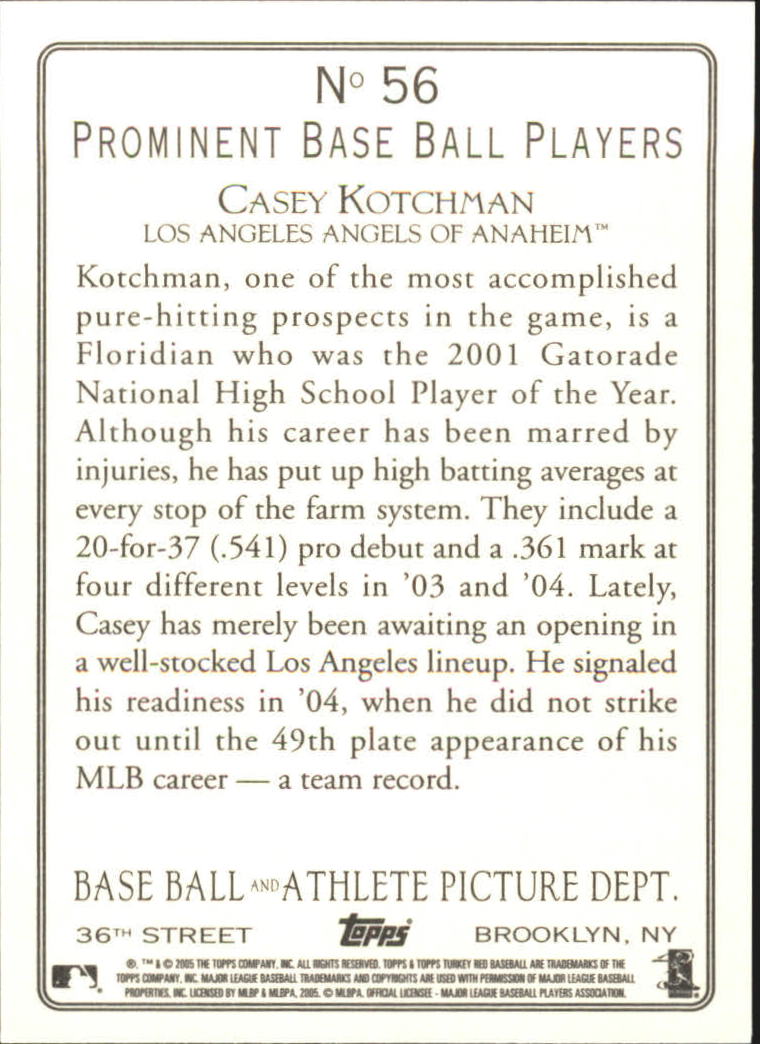 2005 Topps Turkey Red #56 Casey Kotchman back image