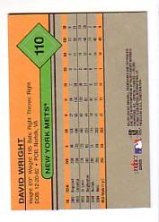 2005 Fleer Tradition Gray Backs #110 David Wright back image